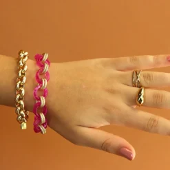 Double Gold Chain Bracelet