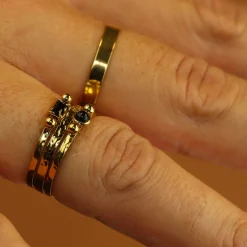 Double Ring with Gems