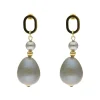 Elegant Oval Pearl Earrings