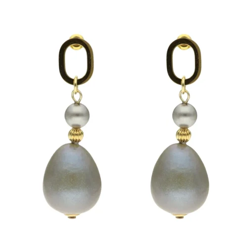 Elegant Oval Pearl Earrings