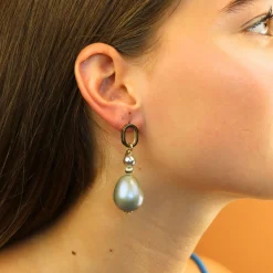 Elegant Oval Pearl Earrings