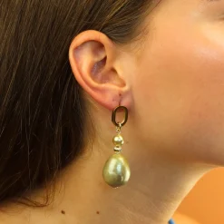 Elegant Oval Pearl Earrings