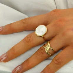 Oval Mother Of Pearl Ring