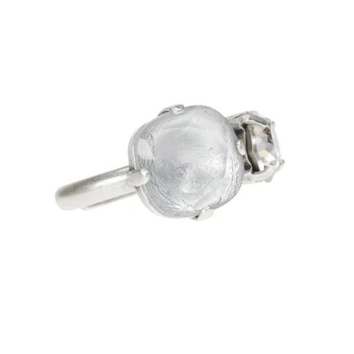 shiny silver leaf harmony ring - Camps & Camps