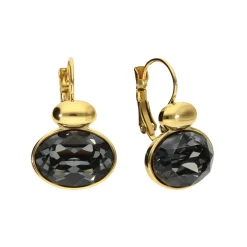 Swarovski Dark Grey Oval Earrings