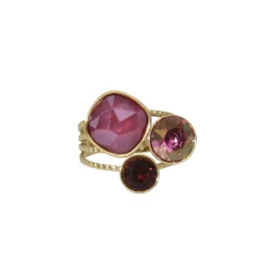 Swarovski Dark Red Trio Ring