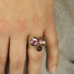 Swarovski Dark Red Trio Ring