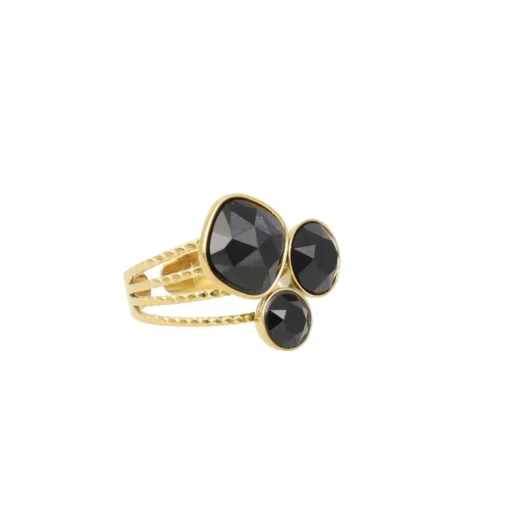 Swarovski Jet Black Trio Ring