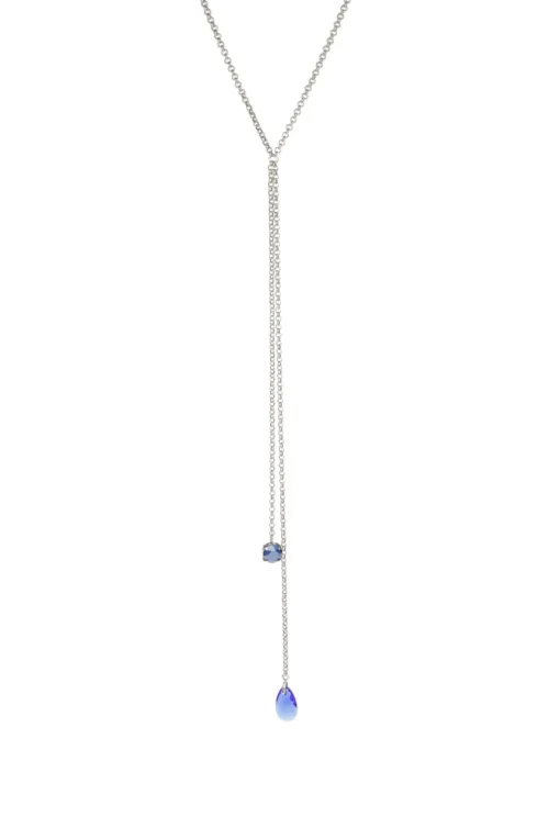 swarovski silver chained drop necklace - Camps & Camps